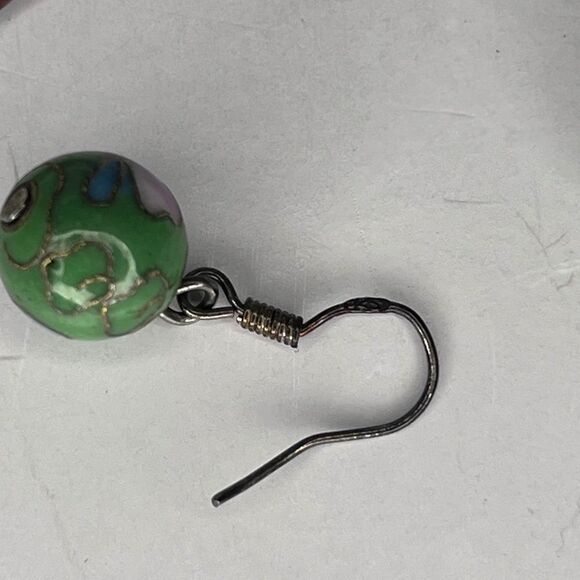 Enamel Thin Marked 925 Bangle Bracelet and Earrings Set comes w/ Pouch Marked - Picture 3 of 5